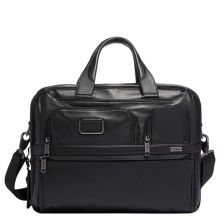 Tumi Alpha Expandable Organizer Laptop 15" Brief Leather Black