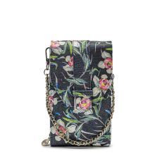 MOSZ Telefoontasje Vegan Black Floral Silver