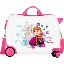 Frozen Sparkle Like Magic Rolling Suitcase 4 Wheels White