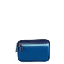 Mywalit Small Leather Double Zip Purse Portemonnee Denim