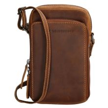 Hide & Stitches Japura Telefoontasje Voorvak Cognac