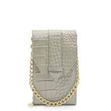 MOSZ Telefoontasje Croco Taupe Gold