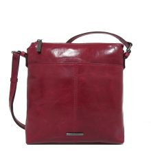 Claudio Ferrici Pelle Vecchia Flat Zipbag Schoudertas Red