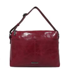 Claudio Ferrici Pelle Vecchia Flat Zipbag Large Schoudertas Red