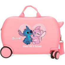 Stitch Rolling Suitcase 4 Wheels Pink