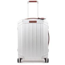 Piquadro Alu Slim 4 Wheel Cabin Trolley Aluminum / Leather