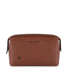 Piquadro Black Square Toiletry Bag Tobacco