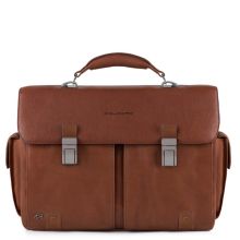 Piquadro Black Square Computer Briefcase 15.6" Tobacco
