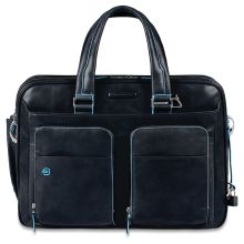 Piquadro Blue Square Expandable Computer Case 15" Night Blue