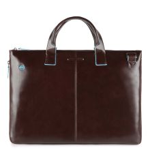 Piquadro Blue Square Expandable Slim Computer Bag 15.6" Mahogany