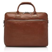 Castelijn & Beerens Firenze Business 3-Vaks Laptoptas 17'' Licht Bruin