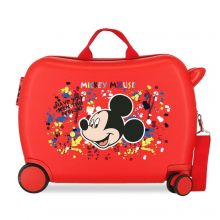 Mickey Colour Mayhem Rolling Suitcase 4 Wheels  Red
