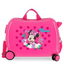 Disney Rolling Suitcase 4 Wheels Minnie Mouse Golden Days Fuchsia