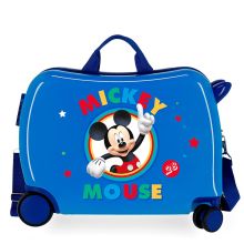 Disney Rolling Suitcase 4 Wheels Mickey Mouse Circle Blue
