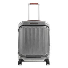 Piquadro PQ Light Laptop Cabin Spinner 55 Grey With Tobacco Leather