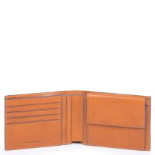Piquadro Blue Square S Matte Men's Wallet With Coin Pocket Tobacco