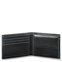 Piquadro Blue Square Men's Wallet With Flip Up/Coin Pocket Black