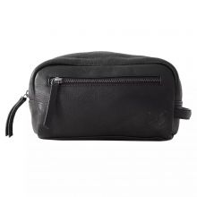 Lyle & Scott Vintage Leather Wash Bag Jet Black