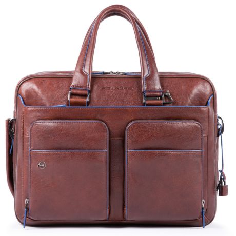 compleet jongen Ruwe slaap Piquadro Blue Square S Matte Expandable Computer 15" Briefcase Dark Brown