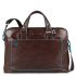 Piquadro Blue Square Double Handle Computer Portfolio Briefcase 14" Mahogany