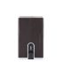 Piquadro Black Square Creditcard Case With Sliding System Dark Brown