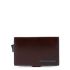 Piquadro Blue Square Credit Card Holder Case Mahogany