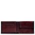 Piquadro Blue Square Men's Wallet With Flip Up With ID/Coin Pocket Mahogany
