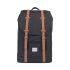 Herschel Retreat Mid-Volume Rugzak Black Tan Synthetic Leather