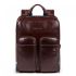 Piquadro Blue Square Fast Check Laptop Backpack 15.6" iPad Pro 9.7" / iPad 11" Mahogany